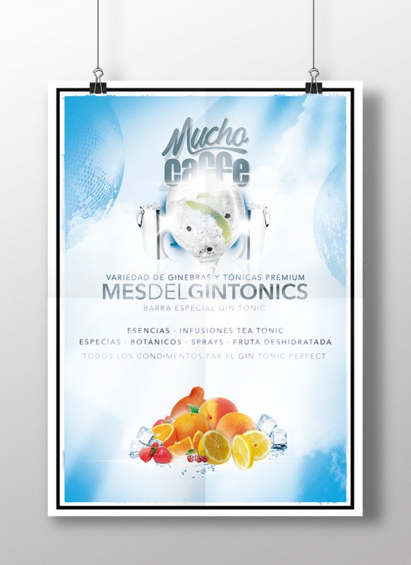 Cartel Mes del Gin Tonics en Mucho Café